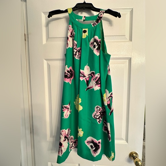 J. Crew Factory Green and Pink Floral Dress - Picture 1 of 6